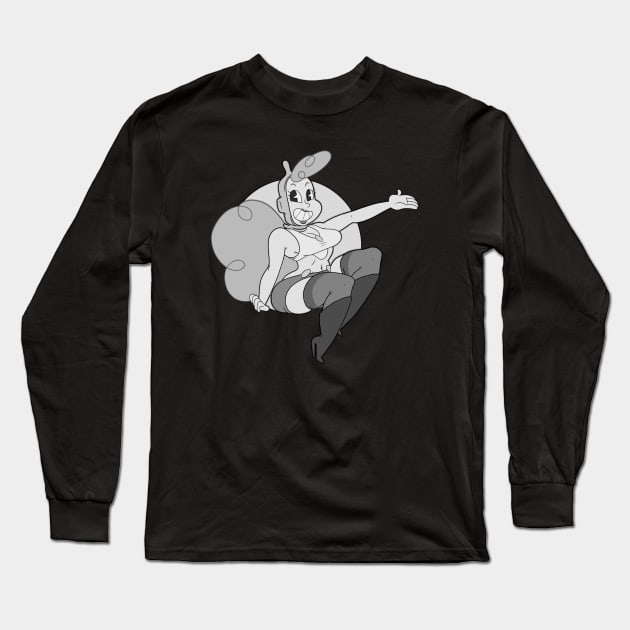 Doozy Lulu in Black and White Long Sleeve T-Shirt by TheSuperAbsurdist